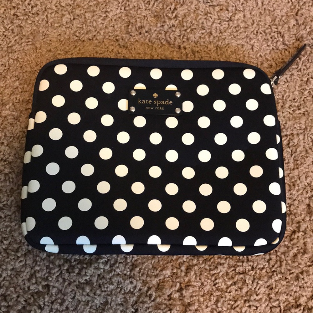 Kate Spade iPad Mini Sleeve // Black Polka Dot